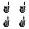 Service Caster 4'' Maroon Poly Swivel 1'' Expanding Stem Caster Set 2 Total Lock Brakes, 4PK SCC-EXTTL20S414-PPUB-MRN-2-S-2-1 - alternate 1